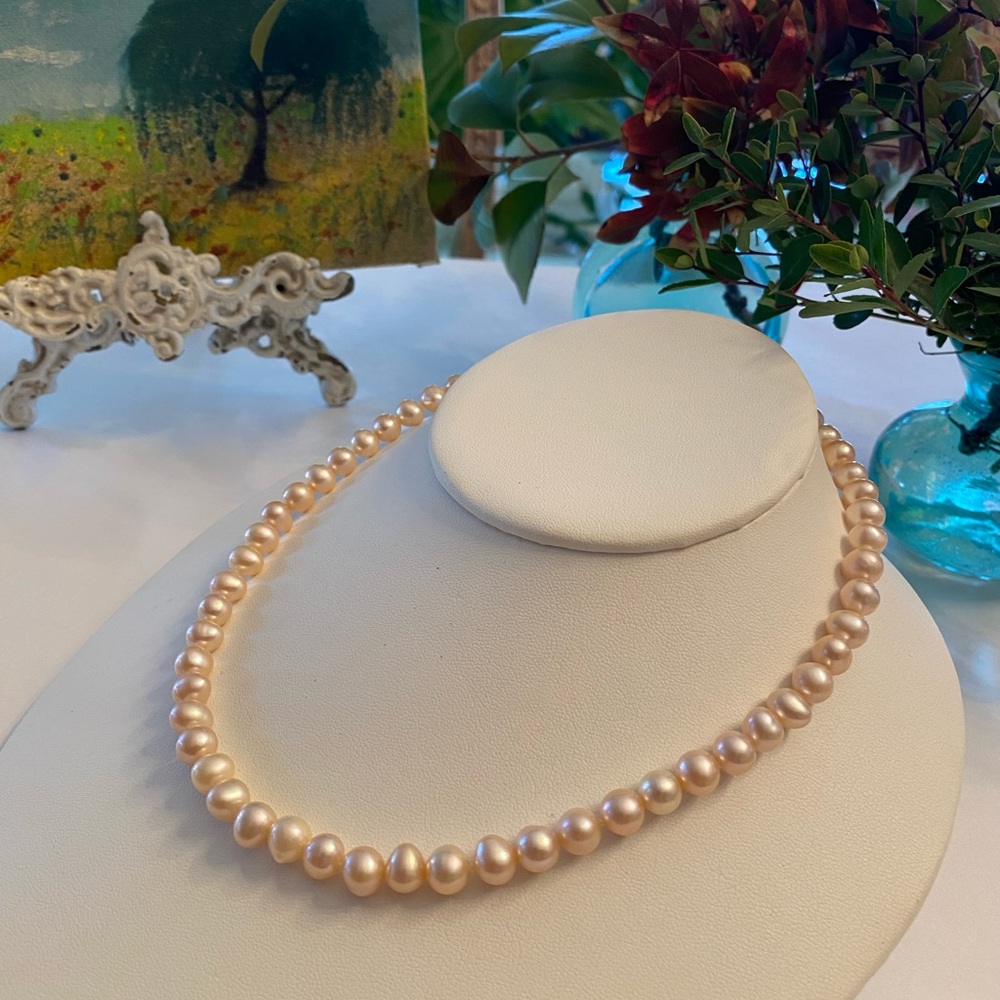 Estate Freshwater Pearl Sterling Silver Strand Necklace